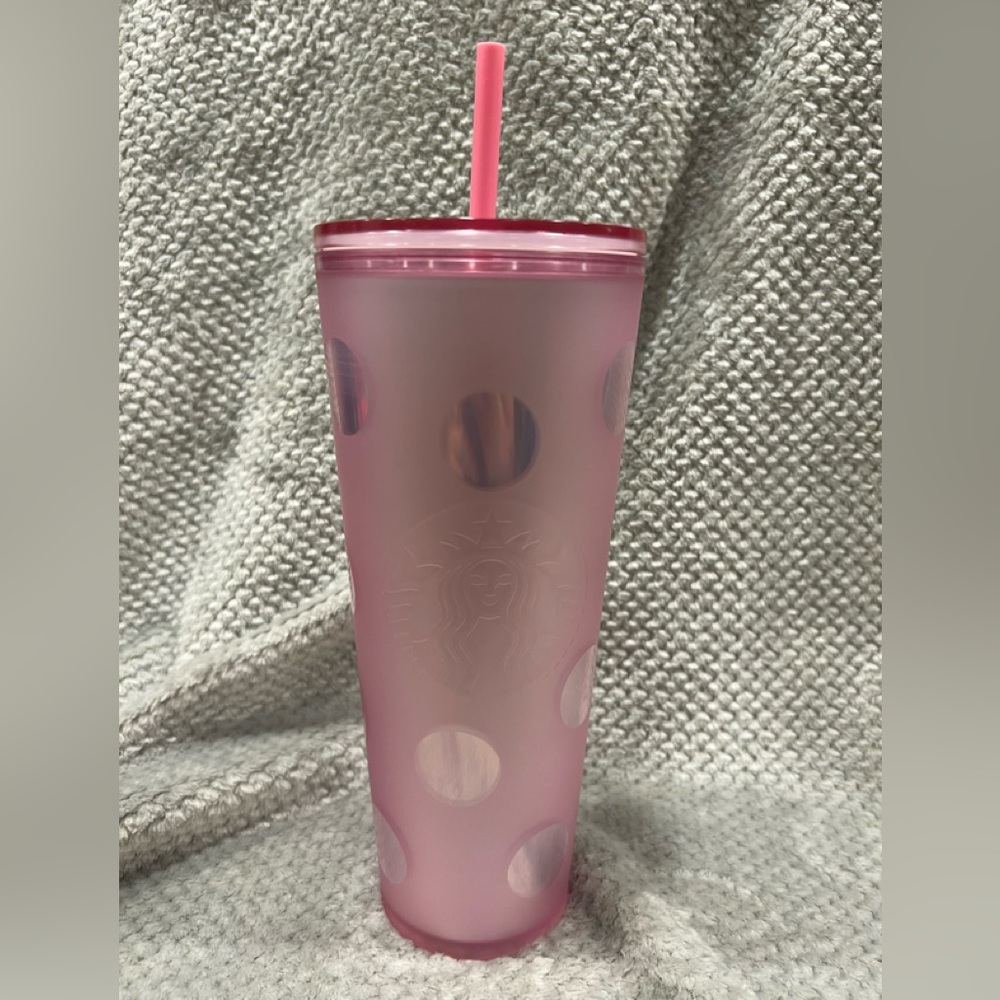 Pink Polka Dot Disney Starbucks Tumbler GUC